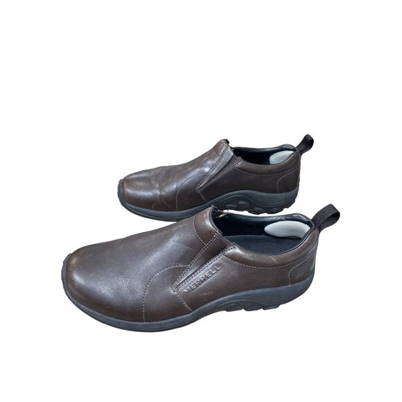 Merrell Mens brown leather slip on comfort casual loafers Sz 13 SKU 9650 - Picture 4 of 15